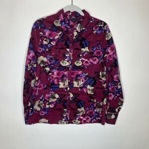 i Jeans by Buffalo Womens Blouse Size Large Long Sleeve‎ Floral Western Wear